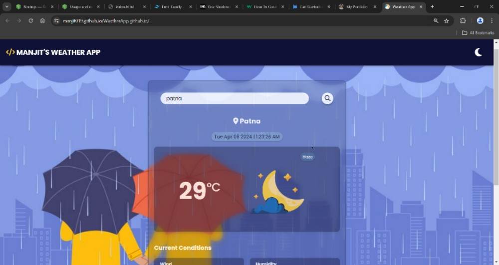 Weather app banner
